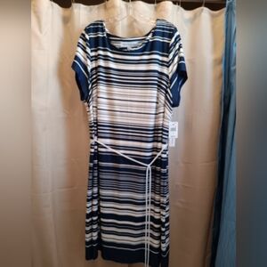 Striped Navy and White Dress